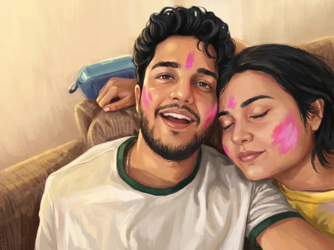 Holi · colours on our faces, love everywhere
